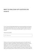 NR667 CEA FINAL EXAM QUESTIONS AND ANSWERS