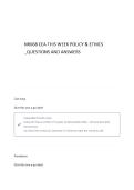 NR668 CEA WEEK 1 POLICY & ETHICS QUESTIONS AND ANSWERS