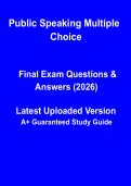 Public Speaking Multiple Choice Questions 2026 &vert; Exam Practice & Study Guide PDF
