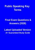 Public Speaking Key Terms 2026 &vert; Communication Vocabulary & Exam Study Guide PDF