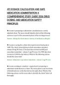 ATI DOSAGE CALCULATION AND SAFE&NewLine;MEDICATION ADMINISTRATION 4&NewLine;COMPREHENSIVE STUDY GUIDE 2026 DRUG&NewLine;DOSING AND MEDICATION SAFETY&NewLine;PRINCIPLES