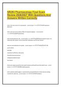 NR293 Pharmacology Final Exam Review 2026&colon; Complete Study Guide