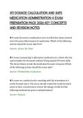 ATI DOSAGE CALCULATION AND SAFE&NewLine;MEDICATION ADMINISTRATION 4 EXAM&NewLine;PREPARATION PACK 2026 KEY CONCEPTS&NewLine;AND REVISION NOTES