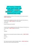 UTA Family 3 Diabetes QUESTIONS AND VERIFIED CORRECT ANSWERS GRADED A&plus; -LATEST - 100- GUARANTEED PASS&period;docx&NewLine;&NewLine;