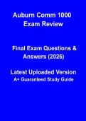 Auburn COMM 1000 Exam Review 2026 &vert; Communication Study Guide & Practice Questions