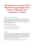 TMC Practice Exam ACTUAL EXAM 2026&sol;2027 &vert; Therapist Multiple Choice Practice &vert; Verified Q&A &vert; Pass Guaranteed - A&plus; Graded