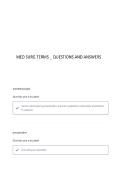 MED SURG TERMS QUESTIONS AND ANSWERS