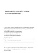 EXAM 1 MEDICAL SURGICAL QUESTIONS AND ANSWERS