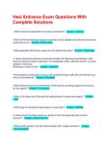Hesi Entrance Exam Questions With Complete Solutions