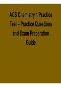 ACS Chemistry 1 Practice Test Practice Questions and Exam Preparation Guide Study Guide with Answers Complete Exam Prep 2025&sol; 2026
