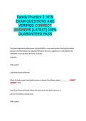 Family Practice 3 HTN QUESTIONS AND VERIFIED CORRECT ANSWERS GRADED A&plus; -LATEST - 100- GUARANTEED PASS&period;docx&NewLine;&NewLine;