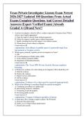 Texas Private Investigator License Exam Newest &NewLine;2026-2027 Updated 100 Questions From Actual &NewLine;Exams Complete Questions And Correct Detailed &NewLine;Answers &lpar;Expert Verified Exam&rpar; &vert;Already &NewLine;Graded A&plus;&vert;&vert;Brand New&excl;&excl; 