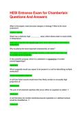 HESI Entrance Exam for Chamberlain Questions And Answers&NewLine;