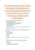 Texas Notary Public Exam Newest 2026&NewLine;2027 Updated 100 Questions From &NewLine;Actual Exams Complete Questions And &NewLine;Correct Detailed Answers &lpar;Expert &NewLine;Verified Exam&rpar; &vert;Already Graded &NewLine;A&plus;&vert;&vert;Brand New&excl;&excl; 