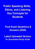 Public Speaking Skills&comma; Ethics & Listening Key Concepts 2026 &vert; Communication Study Guide PDF
