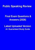 Public Speaking Review 2026 &vert; Exam Study Guide & Practice Questions PDF