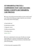 ATI FUNDAMENTALS PRACTICE A&NewLine;COMPREHENSIVE STUDY GUIDE 2026 BASIC&NewLine;NURSING CONCEPTS AND FUNDAMENTAL&NewLine;CARE PRINCIPLES