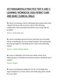ATI FUNDAMENTALS PRACTICE TEST B AND C&NewLine;LEARNING WORKBOOK 2026 PATIENT CARE&NewLine;AND BASIC CLINICAL SKILLS