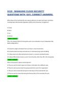 D320 - MANAGING CLOUD SECURITY QUESTIONS WITH 100&percnt; CORRECT ANSWERS&period;