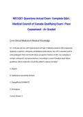 MCCQE1 Questions Actual Exam 2026&sol;2027 Complete Q&A &vert; Medical Council of Canada Qualifying Exam &vert; Pass Guaranteed - A&plus; Graded