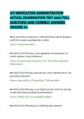 ATI MEDICATION ADMINISTRATION&NewLine;ACTUAL EXAMINATION TEST 2026 FULL&NewLine;QUESTIONS AND CORRECT ANSWERS&NewLine;GRADED A&plus;