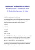 Texas Fire Alarm Test Actual Exam with Solutions &vert; Complete Questions & Rationales &vert; Fire Alarm Certification &vert; Pass Guaranteed - A&plus; Graded