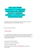 WGU PMHNP D344 Introduction To Cryptography QUESTIONS AND VERIFIED CORRECT ANSWERS GRADED A&plus; -LATEST - 100- GUARANTEED PASS&period;docx&NewLine;&NewLine;