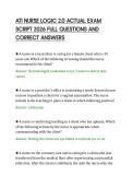 ATI NURSE LOGIC 2&period;0 ACTUAL EXAM&NewLine;SCRIPT 2026 FULL QUESTIONS AND&NewLine;CORRECT ANSWERS