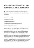 ATI NURSE LOGIC 2&period;0 EXAM SCRIPT FINAL&NewLine;PAPER 2026 FULL SOLUTION VIEW AHEAD