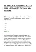 ATI NURSE LOGIC 2&period;0 EXAMINATION STUDY&NewLine;GUIDE 2026 COMPLETE QUESTIONS AND&NewLine;ANSWERS