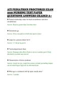 ATI PEDIATRICS PROCTORED EXAM&NewLine;2026 NURSING TEST PAPER&NewLine;QUESTIONS ANSWERS GRADED A&plus;