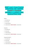 WSET Level 1 Exam Practice QUESTIONS AND VERIFIED CORRECT ANSWERS GRADED A&plus; -LATEST - 100- GUARANTEED PASS&period;docx&NewLine;&NewLine;