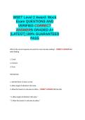 WSET Level 2 Award Mock Exam QUESTIONS AND VERIFIED CORRECT ANSWERS GRADED A&plus; -LATEST - 100- GUARANTEED PASS&period;docx&NewLine;&NewLine;