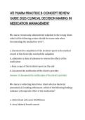 ATI PHARM PRACTICE B CONCEPT REVIEW&NewLine;GUIDE 2026 CLINICAL DECISION MAKING IN&NewLine;MEDICATION MANAGEMENT