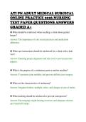 ATI PN ADULT MEDICAL SURGICAL&NewLine;ONLINE PRACTICE 2026 NURSING&NewLine;TEST PAPER QUESTIONS ANSWERS&NewLine;GRADED A&plus;