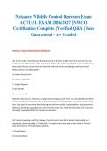 Nuisance Wildlife Control Operator Exam ACTUAL EXAM 2026&sol;2027 &vert; NWCO Certification Complete &vert; Verified Q&A &vert; Pass Guaranteed - A&plus; Graded