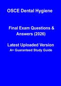 OSCE Dental Hygiene 2026 &vert; Clinical Exam Prep & Practice Questions PDF
