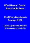 Missouri Dental Basic Skills Exam &lpar;MDA&rpar; 2026 &vert; Dental Assistant Exam Prep & Practice PDF