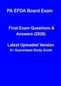 PA EFDA Board Exam 2026 &vert; Expanded Functions Dental Assistant Study Guide & Practice Questions PDF