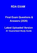 RDA Exam 2026 &vert; Registered Dental Assistant Certification Study Guide & Practice Questions PDF