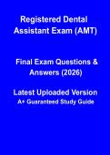 AMT Registered Dental Assistant Exam 2026 &vert; RDA Certification Study Guide & Practice Questions PDF