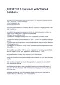 CDFM Test 3 Questions with Verified Solutions