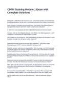CDFM Training Module 1 Exam with Complete Solutions