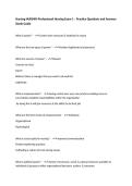 Nursing NURS404 Professional Nursing Exam 1 &ndash; Practice Questions and Answers Study Guide