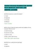 HAWAII MASSAGE EXAMINATION REVIEW&NewLine;PACK BUNDLED QUESTIONS AND&NewLine;VERIFIED ANSWERS