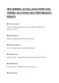 HESI NURSING ACTUAL EXAM PAPER 2026&NewLine;VERIFIED SOLUTIONS HIGH PERFORMANCE&NewLine;RESULTS