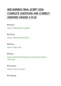 HESI NURSING FINAL SCRIPT 2026&NewLine;COMPLETE QUESTIONS AND CORRECT&NewLine;ANSWERS GRADED A PLUS