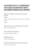 HESI PHARMACOLOGY V1 COMPREHENSIVE&NewLine;STUDY GUIDE 2026 MEDICATION THERAPY&NewLine;AND NURSING PHARMACOLOGY PRINCIPLES