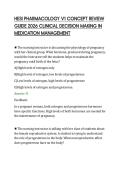 HESI PHARMACOLOGY V1 CONCEPT REVIEW&NewLine;GUIDE 2026 CLINICAL DECISION MAKING IN&NewLine;MEDICATION MANAGEMENT