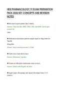 HESI PHARMACOLOGY V1 EXAM PREPARATION&NewLine;PACK 2026 KEY CONCEPTS AND REVISION&NewLine;NOTES